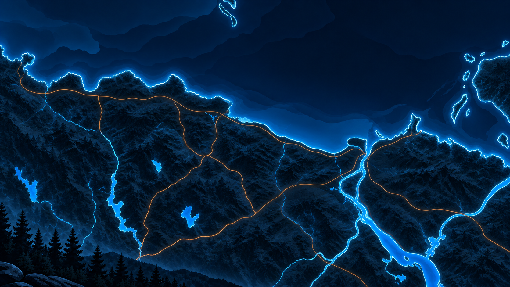 Carte stylisée des secteurs desservis dans la région Chaleur